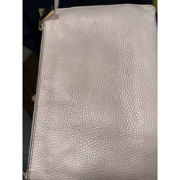 Michael Kors Adele Leather Crossbody Bag Pink Pebbled Gold Hardware Double Zip - Picture 10 of 12